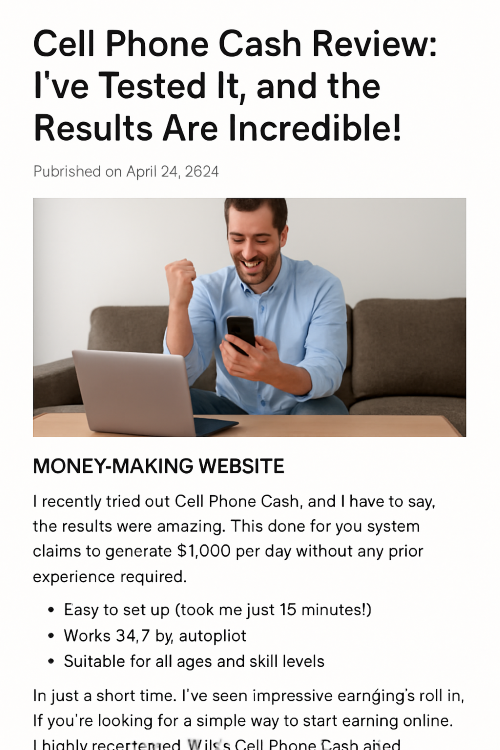 Cell phone cash review